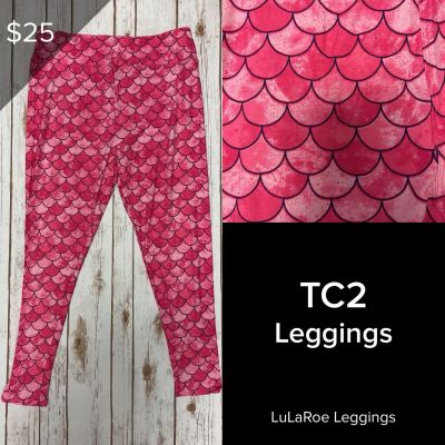 LuLaRoe NEW Leggings TC2 (Tall & Curvy 2) Buttery Soft Sz 18+ Mermaid Scales